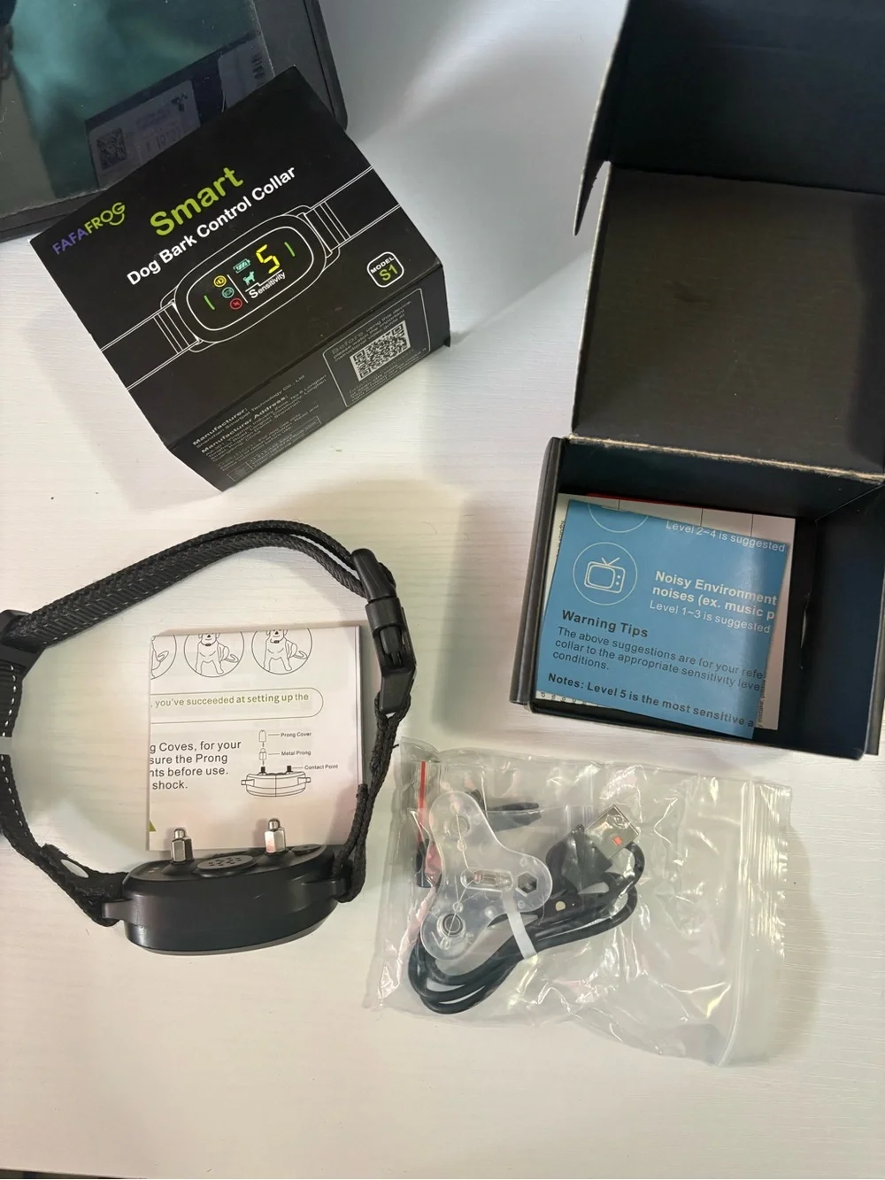 FAFAFROG Smart Dog Bark Control Collar - Black